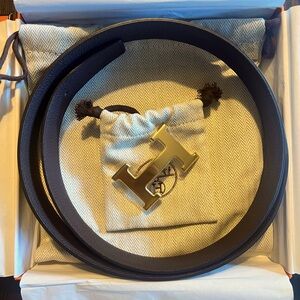 NEW Hermes Women’s Belt 32mm Reversible - Black/Brown WITH buckle - size 80